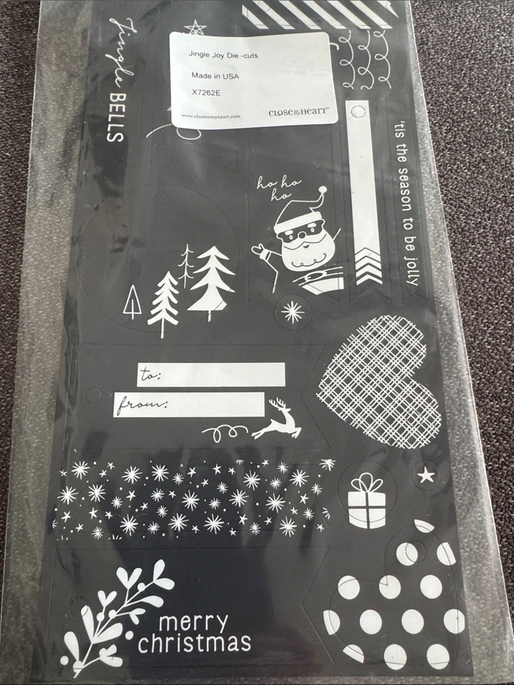Cricut Black and White Holiday Jingle Bells Die-Cut Sticker Sheet